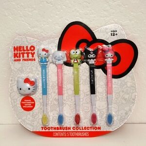 Sanrio Hello Kitty and Friends Toothbrush collection (5pc) with toothbrush cover